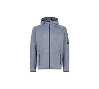 CMP - Giacca in Knit-Tech da Uomo con Cappuccio Fisso, B.Blue-Lime, 56