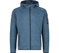 CMP - Giacca in Knit-Tech da Uomo con Cappuccio Fisso, Hydro-Bluesteel, 52