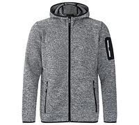 CMP - Giacca in Knit-Tech da Uomo con Cappuccio Fisso, Ice-Titanio-Nero, 46