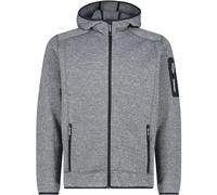 CMP Giacca in Knit-Tech da Uomo con Cappuccio Fisso, Ice-Titanio-Nero, 52