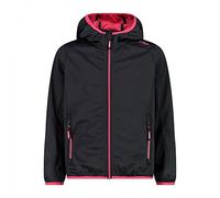 CMP - Giacca in light softshell da bambini con cappuccio fisso, Antracite-Fragola, 140