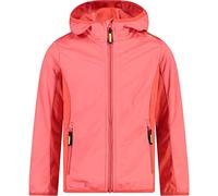 CMP - Giacca in light softshell da bambini con cappuccio fisso, Corallo, 164