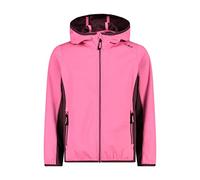 CMP - Giacca in light softshell da bambini con cappuccio fisso, Pink Fluo-Plum, 176