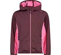 CMP - Giacca in light softshell da bambini con cappuccio fisso, Plum-Pink Fluo, 176