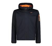 CMP - Giacca in Light Softshell da Uomo con Cappuccio Removibile, Antracite-Flame, 54
