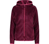CMP - Giacca in Pile Highloft da Donna con Cappuccio Fisso, Amaranto, 42