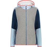 CMP - Giacca in Pile Stretch da Donna con Cappuccio Fisso, Cristall Blue, 42