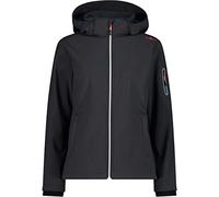 CMP Giacca in Softshell da Donna con Cappuccio Removibile, Antracite-Deep Lake, XXS