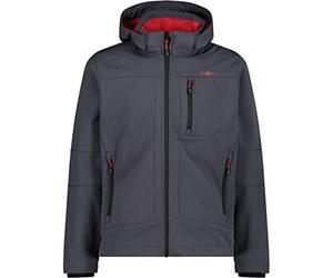 CMP - Giacca in softshell da uomo con cappuccio removibile, Titanio-Ferrari, 58