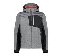 CMP Giacca in softshell Jacquard con cappuccio staccabile Alluminio Mel./Nero da Uomo 48 IT Grigio