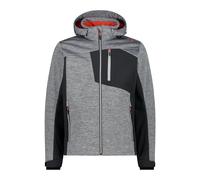 CMP Giacca in softshell Jacquard con cappuccio staccabile Alluminio Mel./Nero da Uomo 50 IT Grigio