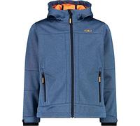 CMP - Giacca in softshell melange da bambini con cappuccio fisso, Bluestone Mel., 164