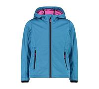 CMP - Giacca in softshell melange da bambini con cappuccio fisso, Turchese Mel., 152