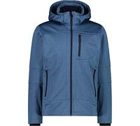 CMP - Giacca in Softshell Melange da Uomo con Cappuccio Removibile, Bluestone Mel., 56