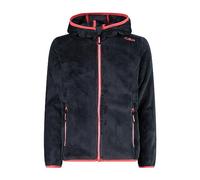CMP Giacca Kid G con Cappuccio Fisso Unisex - Bambini e Ragazzi, Titanio-Red Fluo, 164