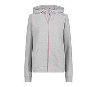 CMP - Giacca Melange Elasticizzata da Donna con Cappuccio Fisso, Grigio Mel.-P.Fluo, 48