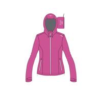 Giacca con cappuccio CMP Rain Jacket Fix Hood rosa fucsia bianco donna - XXS