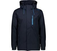 CMP - Giacca Uomo con cappuccio zip e traspirante, Black Blue, 48