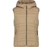 CMP - Gilet da donna in nylon con cappuccio fisso, Sesamo, 44