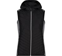 CMP - Gilet in Knit-Tech da donna con cappuccio fisso, Nero, 44