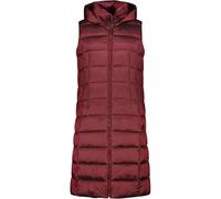 CMP - Gilet lungo da donna in nylon con cappuccio fisso, Dark Cherry, 46
