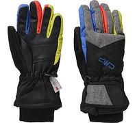 CMP, Guanti da sci in twill per bambini, Nero-Royal-Limeade, 6