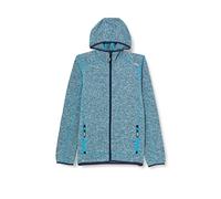CMP - Kinder-Knit-Tech-Jacke Con Consistente Cappuccio, Donau-B. Blauer Flamingo Fluo, 116