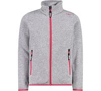 CMP Knit Tech mélange fleece jacket, Girl, Argento-Fragola, 92