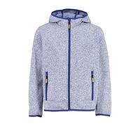 CMP Knit Tech mélange fleece jacket with hood, Boy, Bluish Mel-Bianco, 104