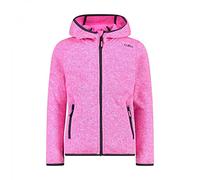 CMP Knit Tech mélange fleece jacket with hood, Girl, Purple Fluo-Titanio, 98