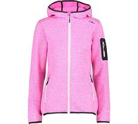 CMP Knit Tech mélange Fleece Jacket with Hood, Woman, Purple Fluo-Titanio, 42