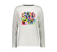 CMP Longsleeve Maglia Donna T-Shirt Crema Elastico Grafica Jersey Elasticizzato