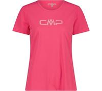 CMP Maglia a Maniche Corte Girocollo da Donna con Logo 39T5676P 43CV Pink Fluo