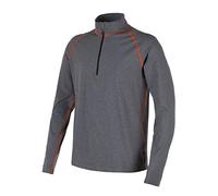 CMP, Maglietta maschile in pile, Uomo, Fleece/Funktions-shirt, Fumo Mel/Chili, 52, Grigio Fumo/Rosso, XL