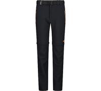 CMP Pantaloni Zip off Elasticizzati da Bambini, Antracite-Flame, 92