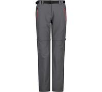 CMP Pantaloni Zip off Elasticizzati da Donna, Grey-Campari, XS