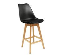 CMP Paris Sedia da bar, gambe in legno, colore: nero