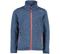 CMP Knit Tech mélange fleece jacket, Girl, Blue-Red Kiss, 92
