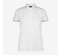 CMP Polo da Donna in Mèlange Stretch, F.lli Campagnolo - A001 (Bianco/Grigio)