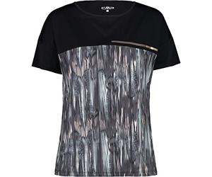 CMP Polyester Jersey T-Shirt Half Colored, Girl, 50, Nero-Rose