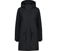 CMP Pongee dobby long coat, Woman, Nero, 44
