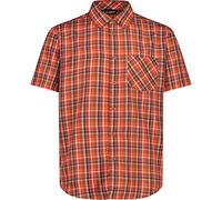 CMP Short-Sleeved Shirt with Pocket, Man, Arancio-Antracite-Torba, 46
