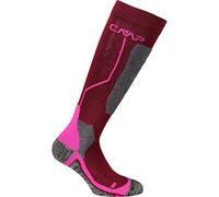 CMP - Calzini da sci unisex in lana, Burgundy-Pink Fluo, 39/42