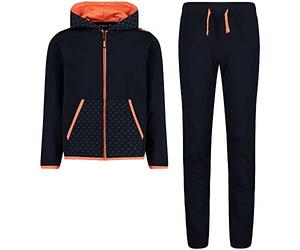 CMP Stretch Fleece Tracksuit Set Sweatshirt Pant With Insert, Boy, 110, Black Blue