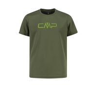 CMP Maglietta da ragazzo con logo stampato con protezione UV Dry Function. Traspirante, leggera e igienica, perfetta per giocare, sport e avventura!, Verde olio., 140