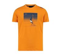 CMP - T-Shirt in Cotone Jersey da Bambini, Flame-Bluesteel, 104