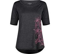 CMP - T-shirt in light jersey melange da donna , Antracite Mel.-Pink Fluo, 42