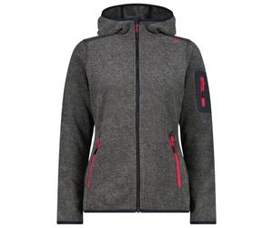 CMP - Women's Jacket Fix Hood Jacquard Knitted Stripes - Giacca in pile 42 grigio