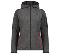 CMP - Women's Jacket Fix Hood Jacquard Knitted Stripes - Giacca in pile 50 grigio