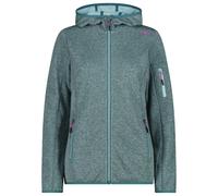 CMP - Women's Jacket Fix Hood Knitted + Mesh - Giacca in pile 46 turchese
